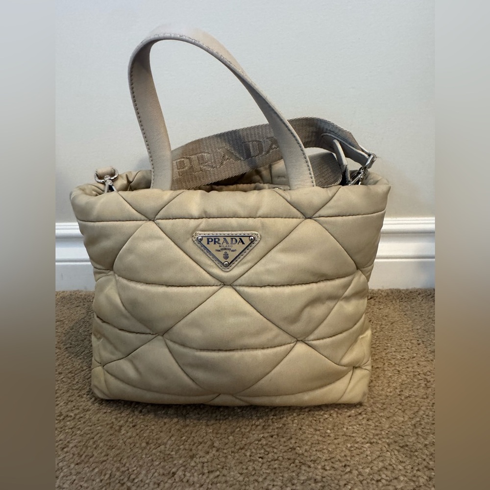 Prada Quilted Tote Bag w/ Shoulder Strap - Picture 3 of 16